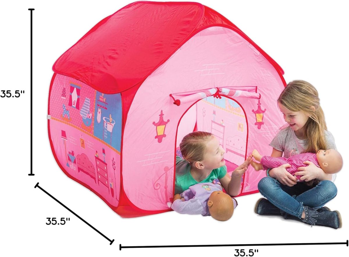 Pit Stop Tent with Race Mat Playhouse, Front & Back Doors, Spacious Interior, Pretend Play, Toddlers & Kids Ages 3+