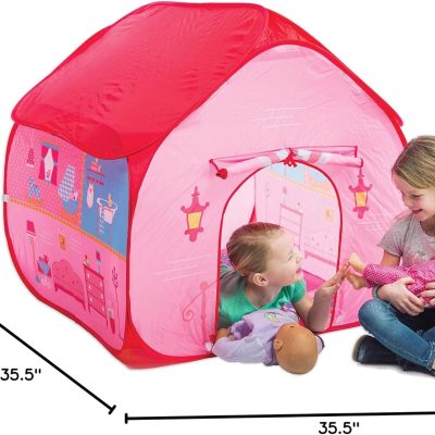 Pit Stop Tent with Race Mat Playhouse, Front & Back Doors, Spacious Interior, Pretend Play, Toddlers & Kids Ages 3+