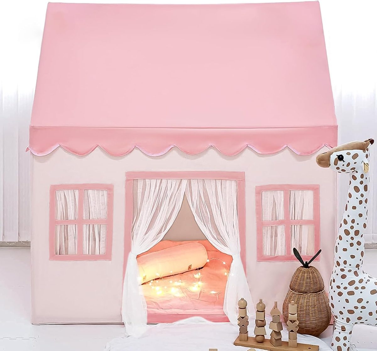 Play Tent with Mat, Kids Tent Playhouse for Kids Indoor Playhouse Large for Girls Tent Baby Tent Kids Play Tent Bed Tent for Toddler