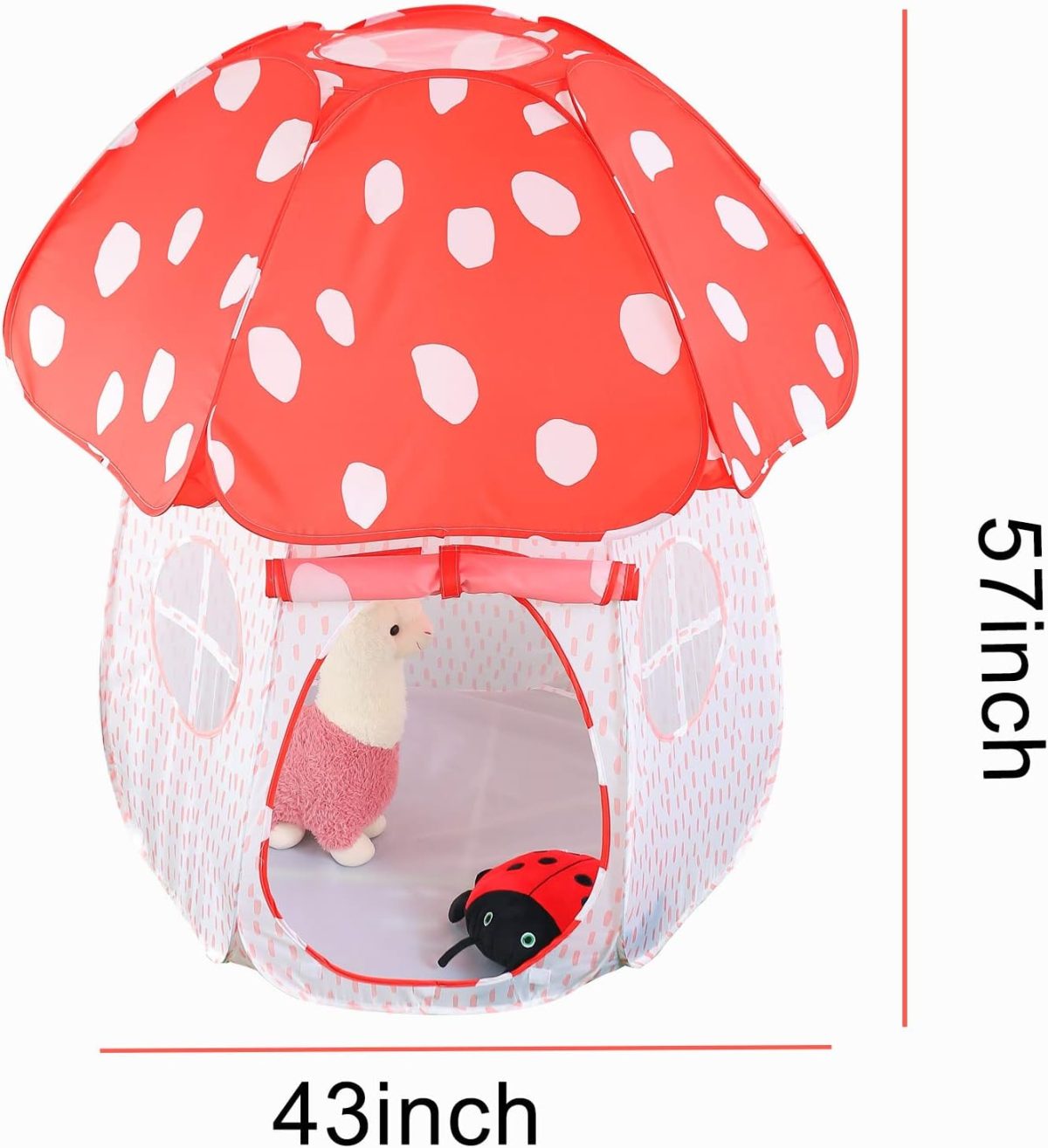 Play Tent for Kids Pop Up Tent Indoor Outdoor Boys and Girls Playhouse with Exquisite Design for Imaginative Mushroom Tent by CRAWLBO Patented (Pink, Small)
