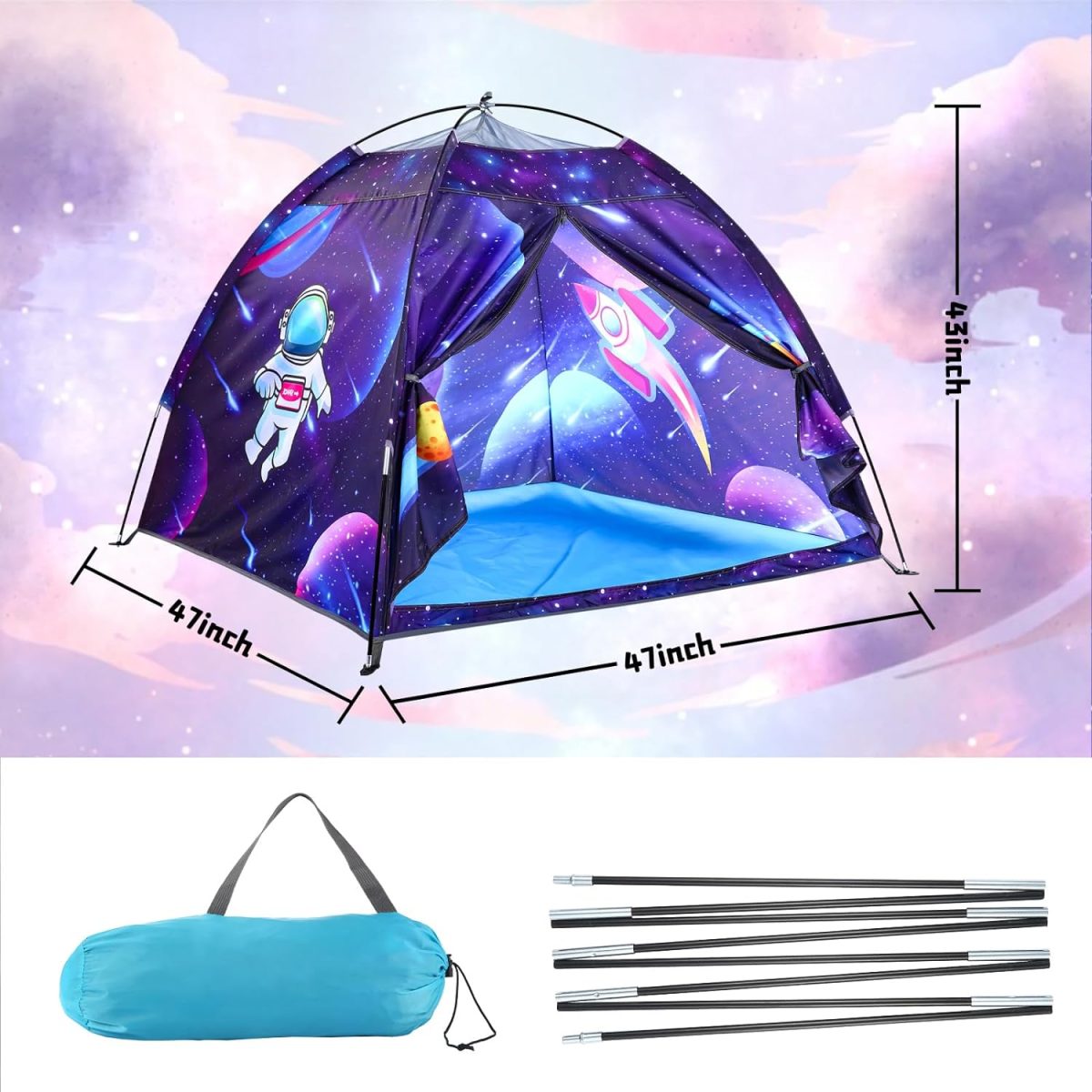 Undersea World Kids Play Tent Undersea World Tent for Kids, Kids Play Tent Foldable Pop Up Kids Tent Indoor Outdoor Party Undersea World Playhouse Tent Toy for Boys Girls-47 * 47 * 41 (Blue)