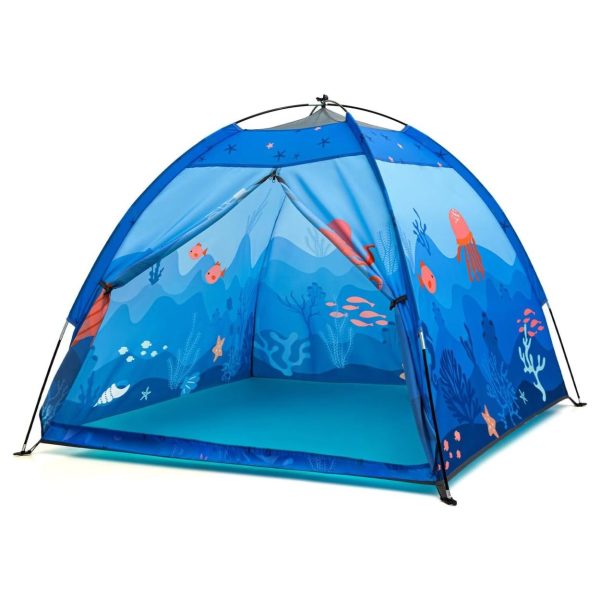 Undersea World Kids Play Tent Undersea World Tent for Kids, Kids Play Tent Foldable Pop Up Kids Tent Indoor Outdoor Party Undersea World Playhouse Tent Toy for Boys Girls-47 * 47 * 41 (Blue)