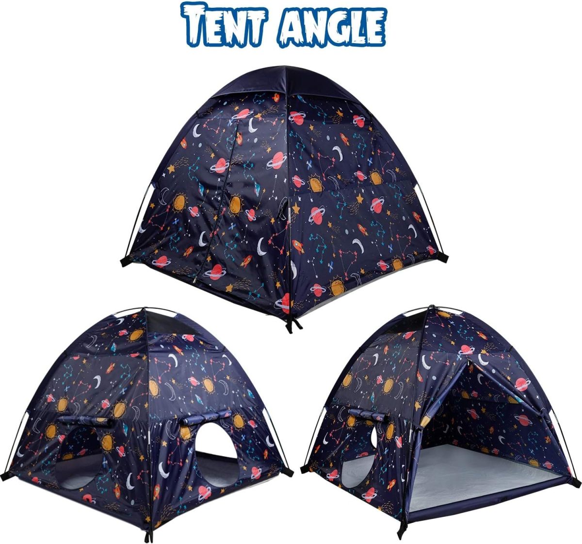 Kids Play Tent & Playhouse-60”x60”x47” Kids Pop Up Tent Children Camping Playhouse Indoor Outdoor Play Tents for Boys Girls Large Space Kids Tents with Rainfly Perfect Kid’s Gift