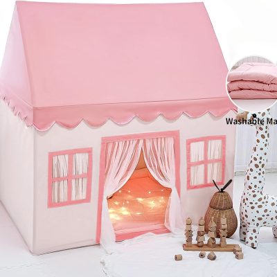 Play Tent with Mat, Kids Tent Playhouse for Kids Indoor Playhouse Large for Girls Tent Baby Tent Kids Play Tent Bed Tent for Toddler