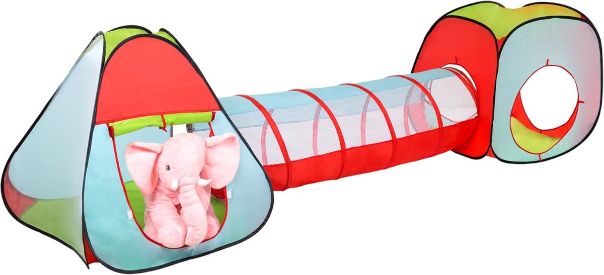 71sTe_0DmYL._AC_SL1500 Kids Tent, Cube, and Tunnel- Pop Up Girls and Boys Playhouse Hut for Indoor/Outdoor, Colorful Playroom Toy- Foldable with Carrying Bag