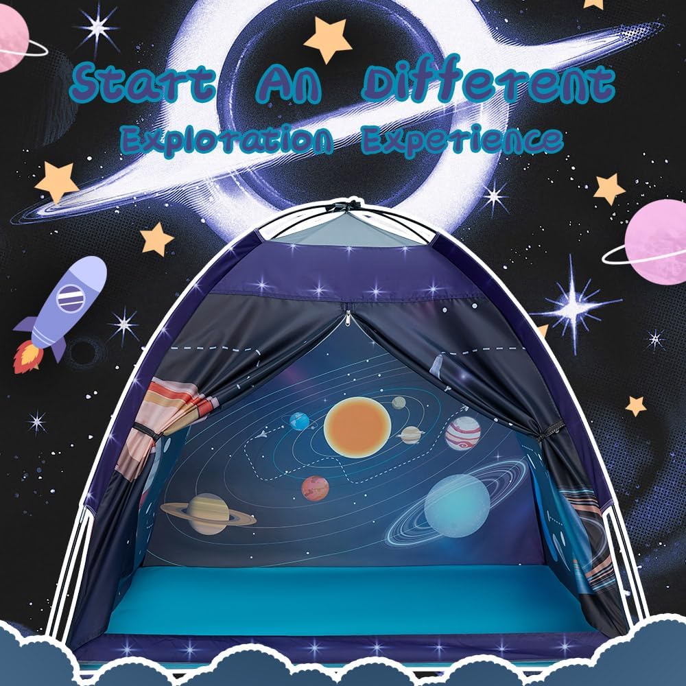 Kids Play Tent-61”x61”x45”Imaginative Play Popup Tent Space World Tent for Kids Indoor/Outdoor Fun-Kids Galaxy Dome Tent Playhouse for Boys and Girls,Perfect Kid’s Gift…
