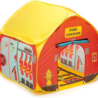 Pit Stop Tent with Race Mat Playhouse, Front & Back Doors, Spacious Interior, Pretend Play, Toddlers & Kids Ages 3+