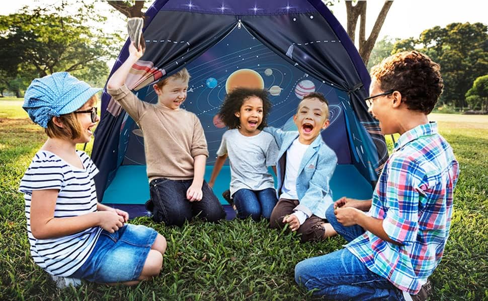 Kids Play Tent-61”x61”x45”Imaginative Play Popup Tent Space World Tent for Kids Indoor/Outdoor Fun-Kids Galaxy Dome Tent Playhouse for Boys and Girls,Perfect Kid’s Gift…