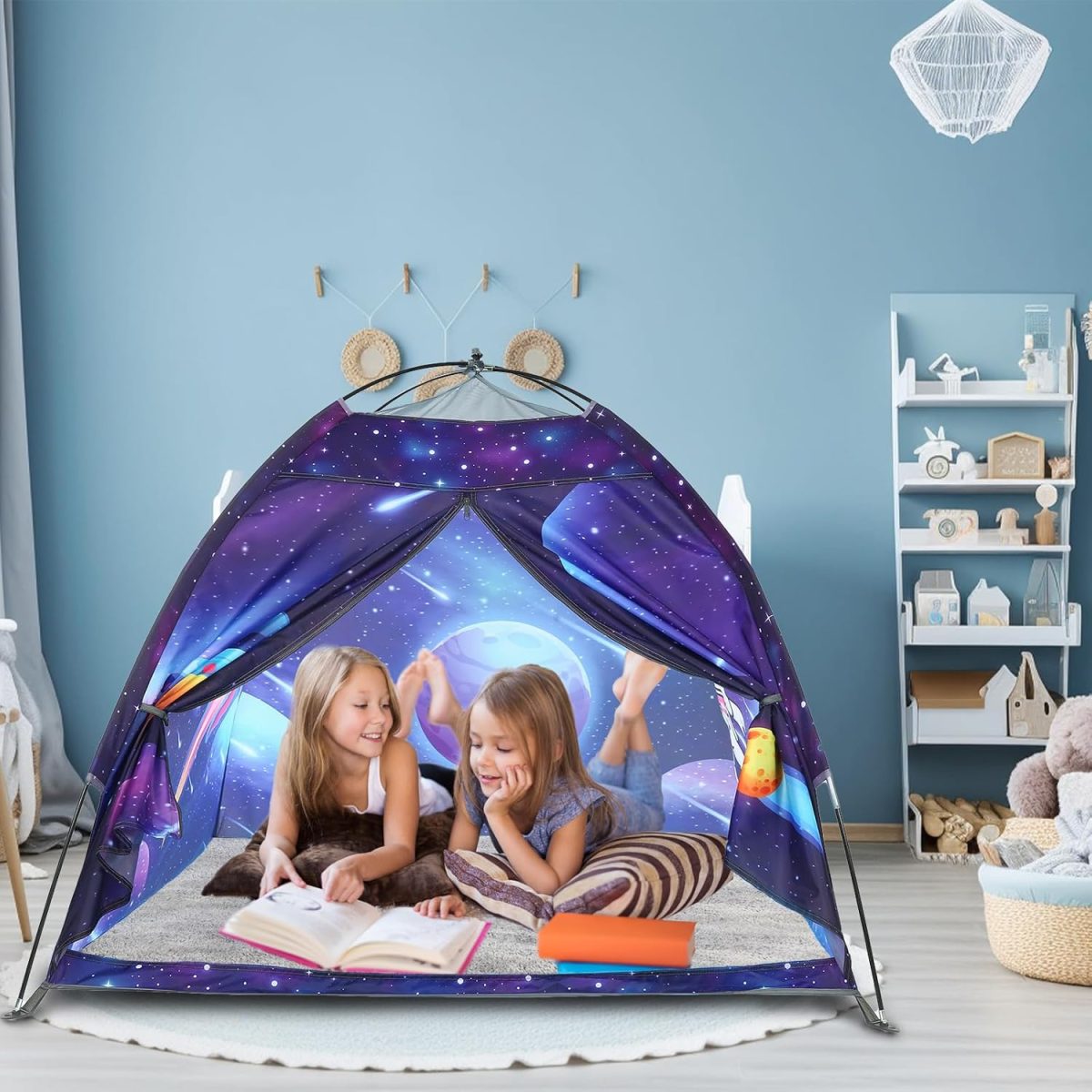 Undersea World Kids Play Tent Undersea World Tent for Kids, Kids Play Tent Foldable Pop Up Kids Tent Indoor Outdoor Party Undersea World Playhouse Tent Toy for Boys Girls-47 * 47 * 41 (Blue)