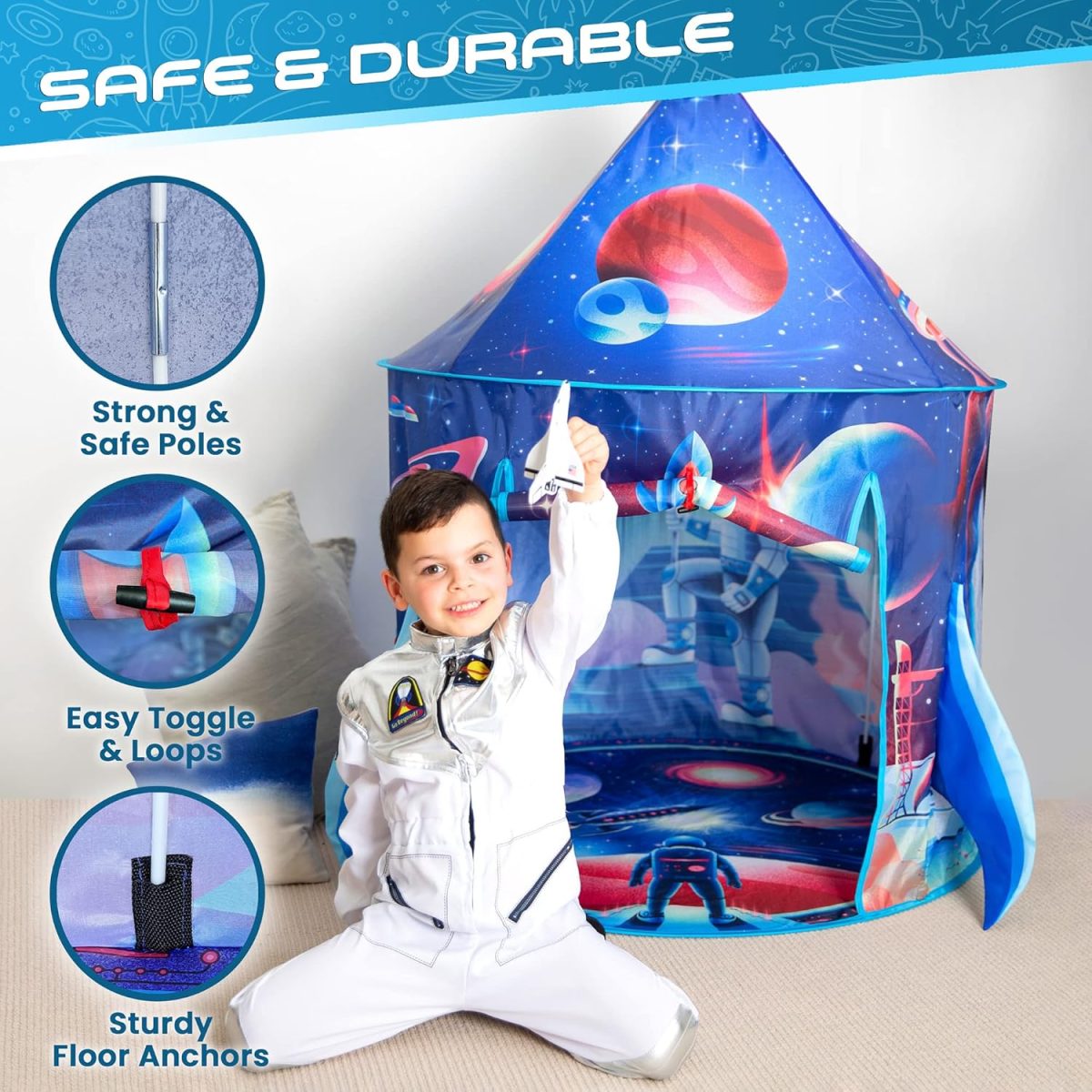 Dinosaur Discovery Play Tent with Roar Button - Extraordinary Pop Up Tent for Boys & Girls - Perfect for Indoor & Outdoor Adventures