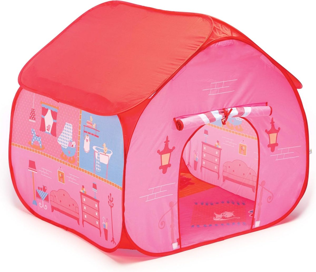 Pit Stop Tent with Race Mat Playhouse, Front & Back Doors, Spacious Interior, Pretend Play, Toddlers & Kids Ages 3+