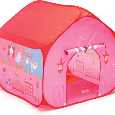 Pit Stop Tent with Race Mat Playhouse, Front & Back Doors, Spacious Interior, Pretend Play, Toddlers & Kids Ages 3+