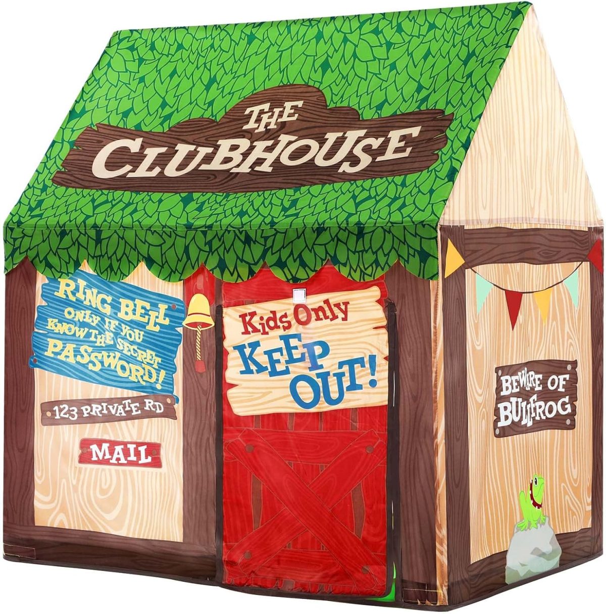 Kids Play Tent Indoor: Clubhouse Tent for Kids with Roll-up Door and Windows for Outdoor Games - Boys Tent Playhouse Toddlers Toys Tent for Birthday Gifts