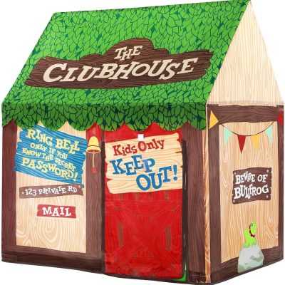 Kids Play Tent Indoor: Clubhouse Tent for Kids with Roll-up Door and Windows for Outdoor Games - Boys Tent Playhouse Toddlers Toys Tent for Birthday Gifts