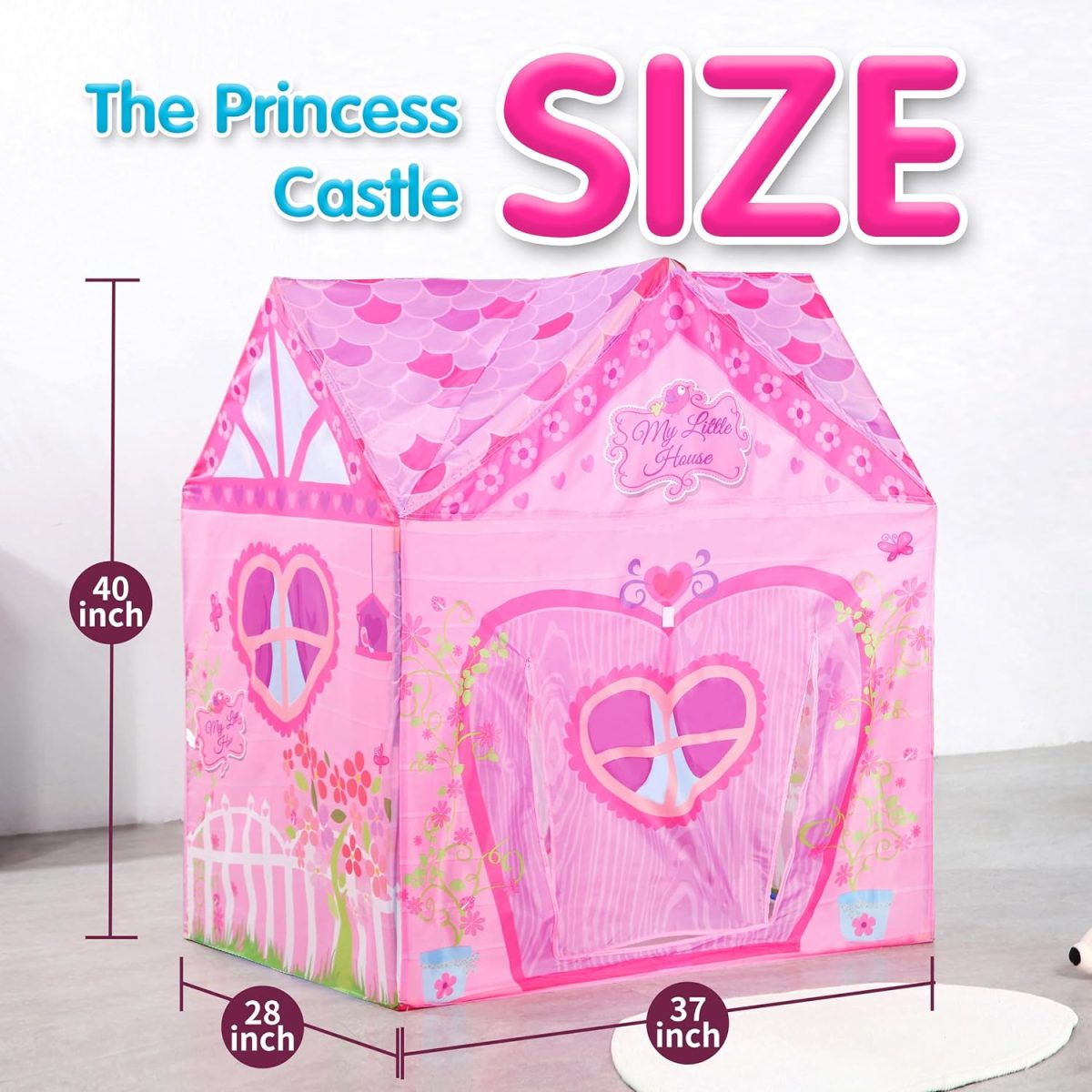 Unicorn Play Tent Kids Tent Girls & Boys, Princess Castle Tent Pretend Playhouse for Children Indoor and Outdoor Fun, Foldable Playhouse Toy Gift