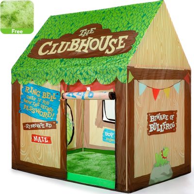 Kids Play Tent Indoor: Clubhouse Tent for Kids with Roll-up Door and Windows for Outdoor Games - Boys Tent Playhouse Toddlers Toys Tent for Birthday Gifts