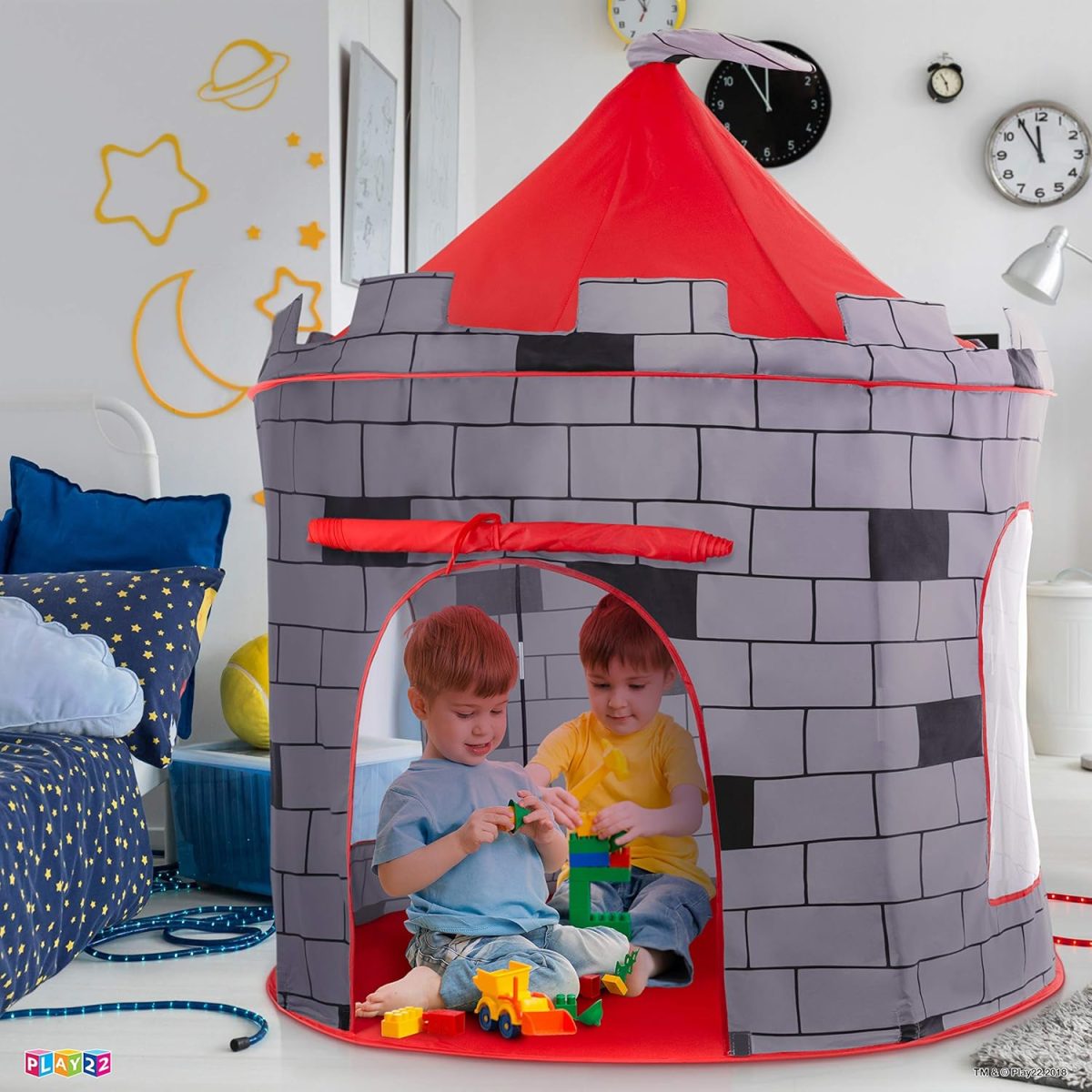 Kids Play Tent Knight Castle - Portable Kids Tent - Kids Pop Up Tent Foldable Into Carrying Bag - Childrens Play for Indoor & Outdoor Use - Kids Playhouse Best Gift for Boys & Girls