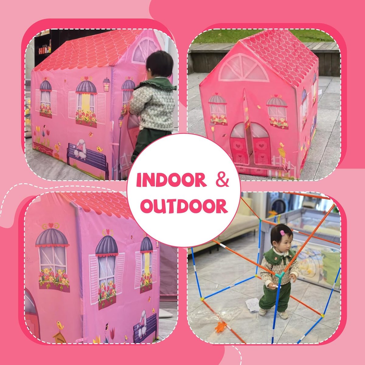 Unicorn Play Tent Kids Tent Girls & Boys, Princess Castle Tent Pretend Playhouse for Children Indoor and Outdoor Fun, Foldable Playhouse Toy Gift