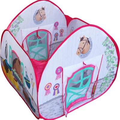 Pit Stop Tent with Race Mat Playhouse, Front & Back Doors, Spacious Interior, Pretend Play, Toddlers & Kids Ages 3+