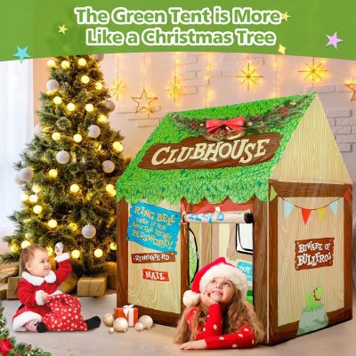 Kids Play Tent Indoor: Clubhouse Tent for Kids with Roll-up Door and Windows for Outdoor Games - Boys Tent Playhouse Toddlers Toys Tent for Birthday Gifts