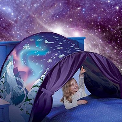 Kids Dream Bed Tent Twin Size - Deluxe Space Adventure & Dinosaur Island & Unicorn & Winter Wonderland, Boys Girls Pop up Play Tents Children Game Tent Magical Playhouse Christmas Birthday Gifts