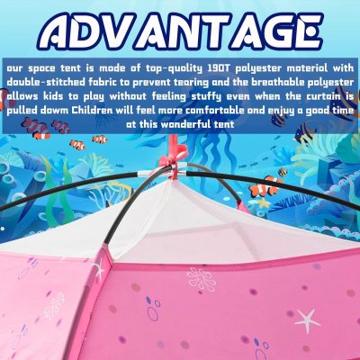 Undersea World Kids Play Tent Undersea World Tent for Kids, Kids Play Tent Foldable Pop Up Kids Tent Indoor Outdoor Party Undersea World Playhouse Tent Toy for Boys Girls-47 * 47 * 41 (Blue)