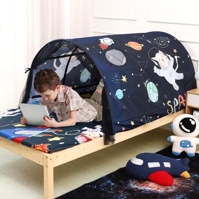 Bed Tent for Kids Lucky Castle Toddler Bed Tent Foldable Game House for Children Play Tents for Girls Boys Sleeping Canopy Playhouse
