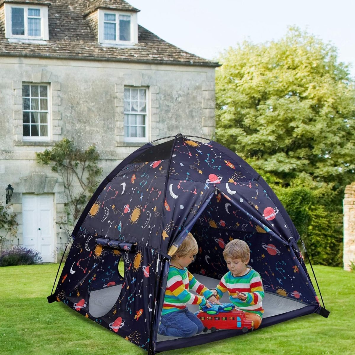 Kids Play Tent & Playhouse-60”x60”x47” Kids Pop Up Tent Children Camping Playhouse Indoor Outdoor Play Tents for Boys Girls Large Space Kids Tents with Rainfly Perfect Kid’s Gift