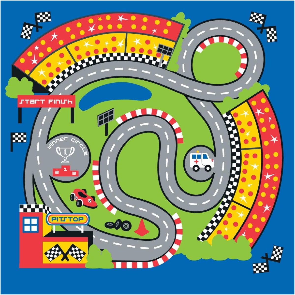 Pit Stop Tent with Race Mat Playhouse, Front & Back Doors, Spacious Interior, Pretend Play, Toddlers & Kids Ages 3+