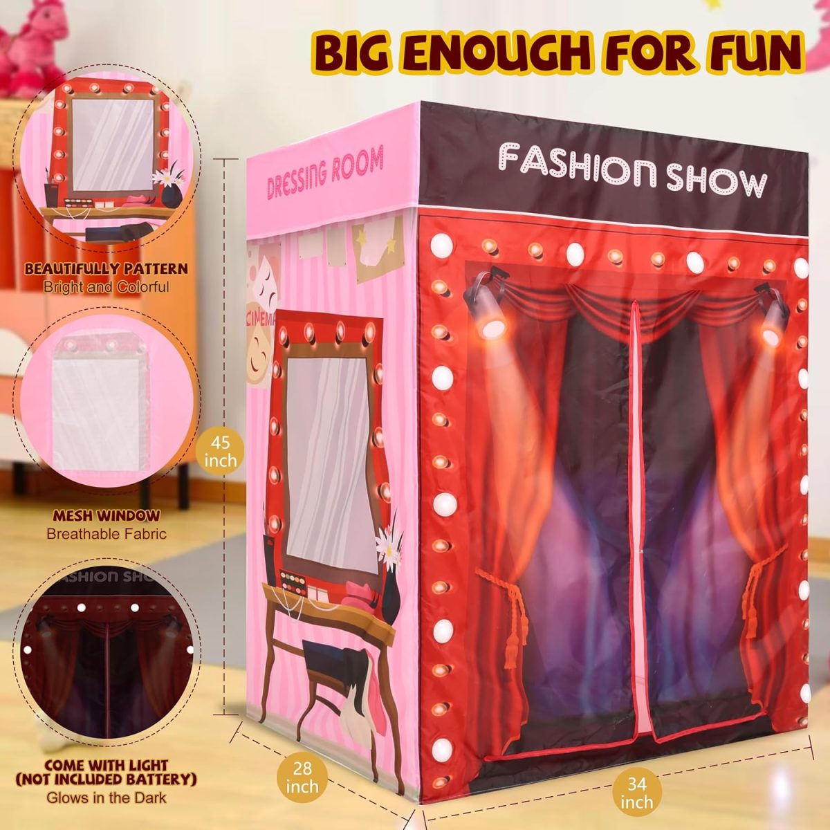 Unicorn Play Tent Kids Tent Girls & Boys, Princess Castle Tent Pretend Playhouse for Children Indoor and Outdoor Fun, Foldable Playhouse Toy Gift