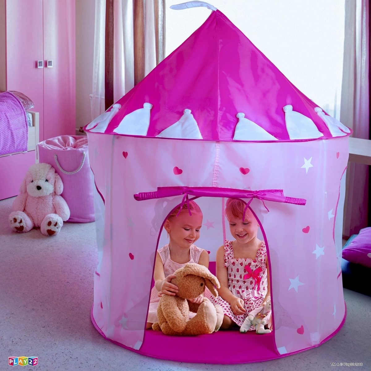 Kids Play Tent Knight Castle - Portable Kids Tent - Kids Pop Up Tent Foldable Into Carrying Bag - Childrens Play for Indoor & Outdoor Use - Kids Playhouse Best Gift for Boys & Girls