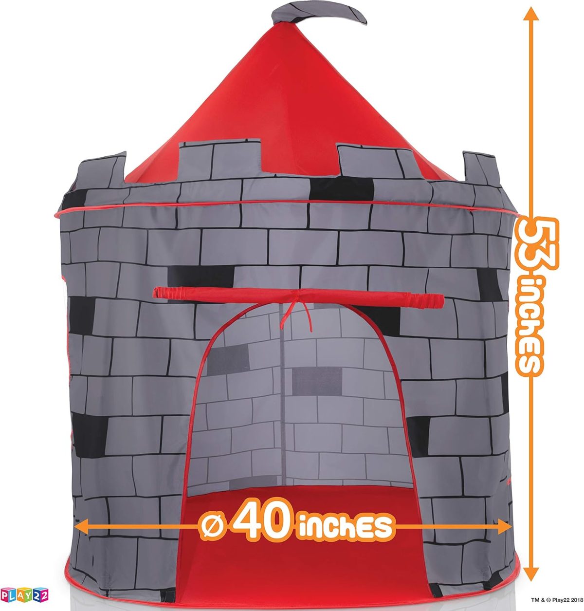 Kids Play Tent Knight Castle - Portable Kids Tent - Kids Pop Up Tent Foldable Into Carrying Bag - Childrens Play for Indoor & Outdoor Use - Kids Playhouse Best Gift for Boys & Girls