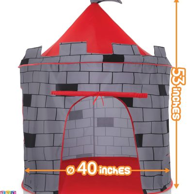 Kids Play Tent Knight Castle - Portable Kids Tent - Kids Pop Up Tent Foldable Into Carrying Bag - Childrens Play for Indoor & Outdoor Use - Kids Playhouse Best Gift for Boys & Girls