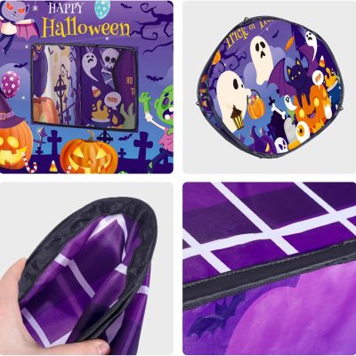 Play Tent for Kid, Halloween Ventilative Foldable Pop-Up Toddler Playhouse with Door Flip & Top Opening, Trick or Treat Non Shrink Fade Resistant Kids Tent for Girls Boys Gift, Kids Playhouse