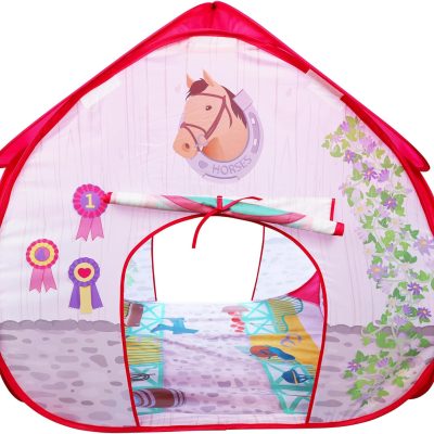 Pit Stop Tent with Race Mat Playhouse, Front & Back Doors, Spacious Interior, Pretend Play, Toddlers & Kids Ages 3+