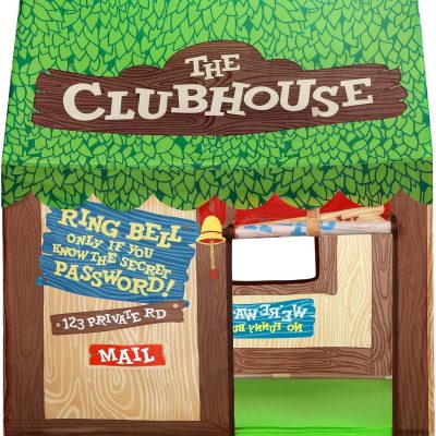 Kids Play Tent Indoor: Clubhouse Tent for Kids with Roll-up Door and Windows for Outdoor Games - Boys Tent Playhouse Toddlers Toys Tent for Birthday Gifts