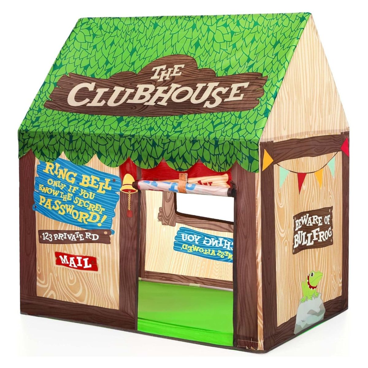 Kids Play Tent Indoor: Clubhouse Tent for Kids with Roll-up Door and Windows for Outdoor Games - Boys Tent Playhouse Toddlers Toys Tent for Birthday Gifts