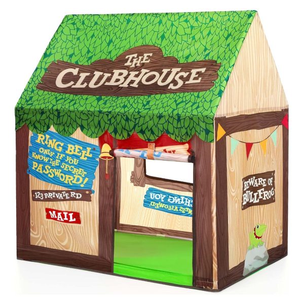 Kids Play Tent Indoor: Clubhouse Tent for Kids with Roll-up Door and Windows for Outdoor Games - Boys Tent Playhouse Toddlers Toys Tent for Birthday Gifts