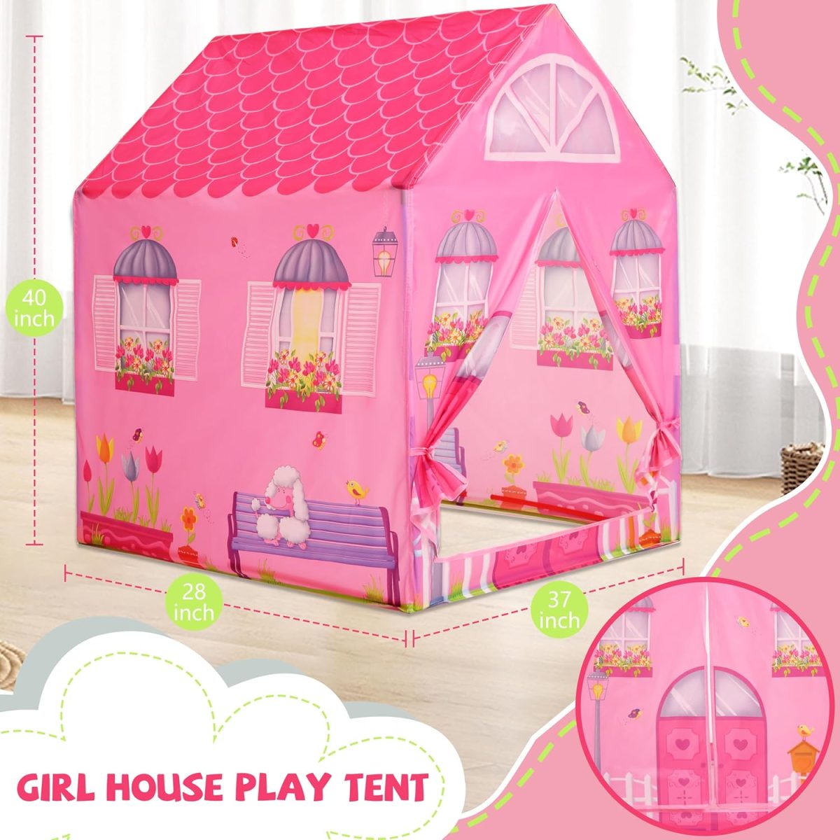 Unicorn Play Tent Kids Tent Girls & Boys, Princess Castle Tent Pretend Playhouse for Children Indoor and Outdoor Fun, Foldable Playhouse Toy Gift