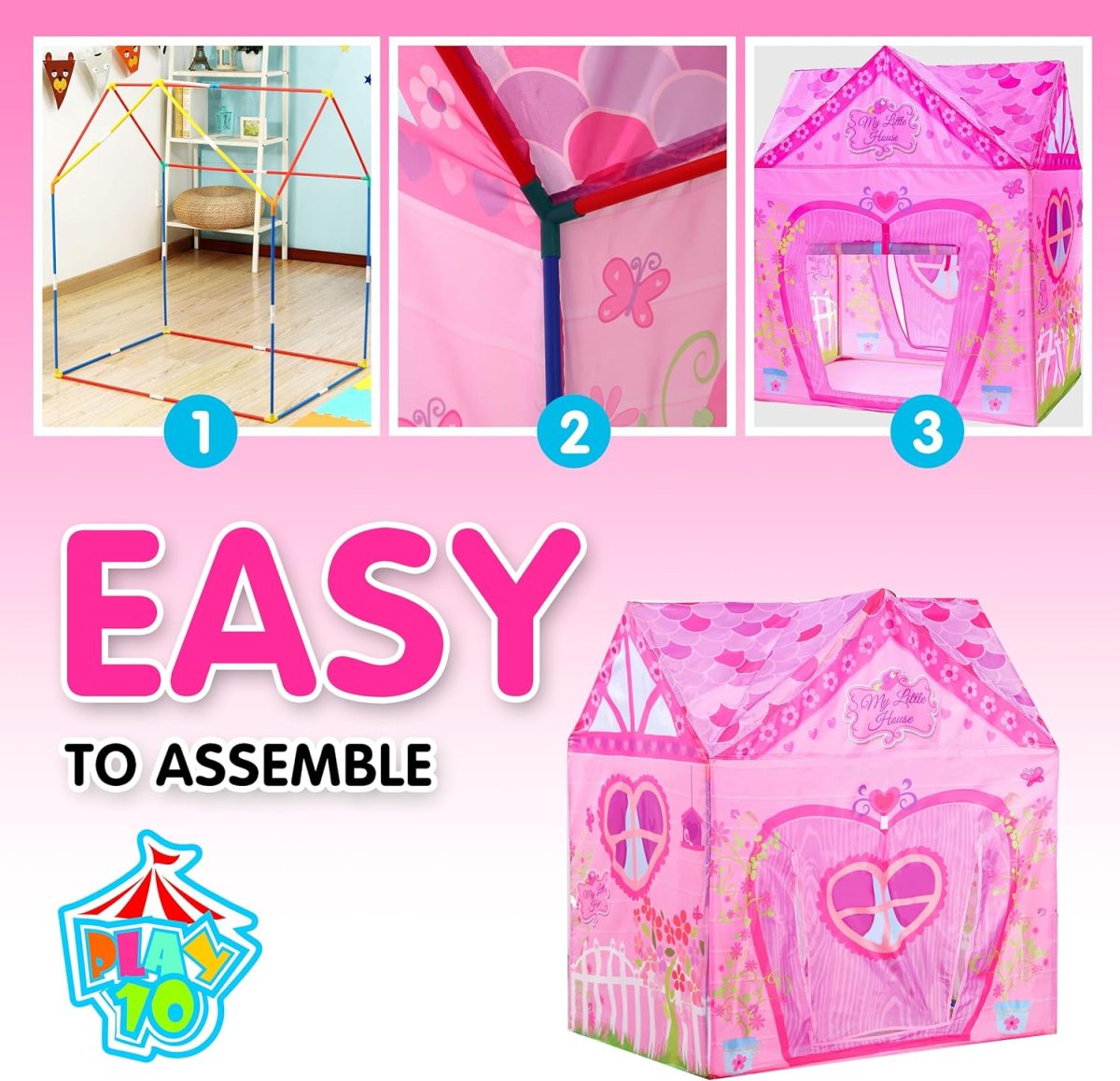 Unicorn Play Tent Kids Tent Girls & Boys, Princess Castle Tent Pretend Playhouse for Children Indoor and Outdoor Fun, Foldable Playhouse Toy Gift