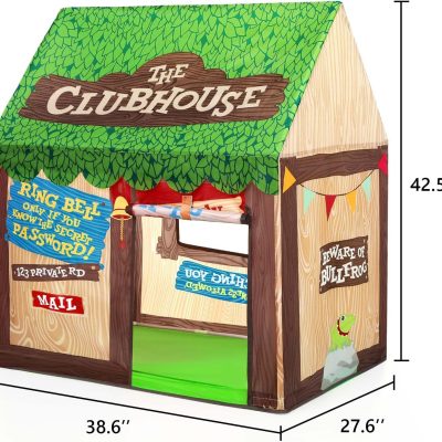 Kids Play Tent Indoor: Clubhouse Tent for Kids with Roll-up Door and Windows for Outdoor Games - Boys Tent Playhouse Toddlers Toys Tent for Birthday Gifts