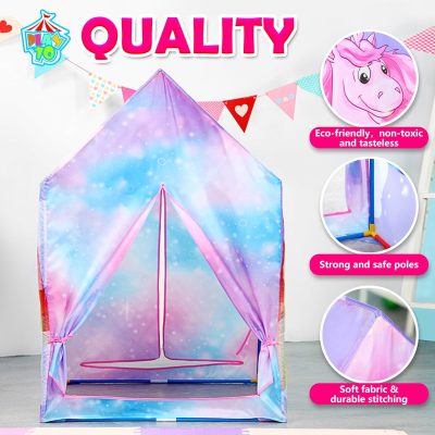 Unicorn Play Tent Kids Tent Girls & Boys, Princess Castle Tent Pretend Playhouse for Children Indoor and Outdoor Fun, Foldable Playhouse Toy Gift