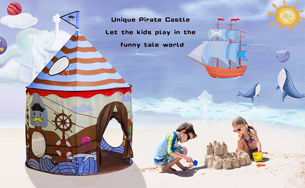 pirate tent pop up tent kid tent indoor outdoor play tent boy toddlers children girl playhouse toy