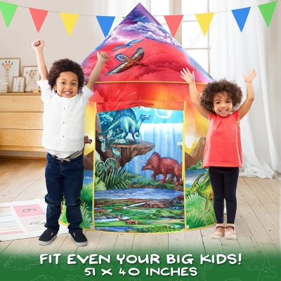 Dinosaur Discovery Play Tent with Roar Button - Extraordinary Pop Up Tent for Boys & Girls - Perfect for Indoor & Outdoor Adventures