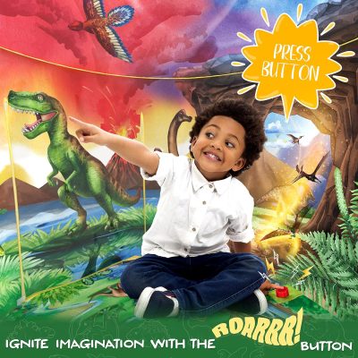 Dinosaur Discovery Play Tent with Roar Button - Extraordinary Pop Up Tent for Boys & Girls - Perfect for Indoor & Outdoor Adventures