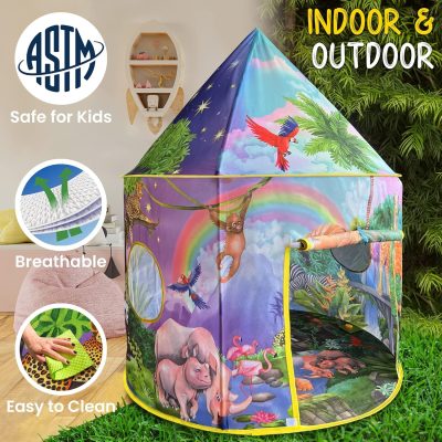 Dinosaur Discovery Play Tent with Roar Button - Extraordinary Pop Up Tent for Boys & Girls - Perfect for Indoor & Outdoor Adventures