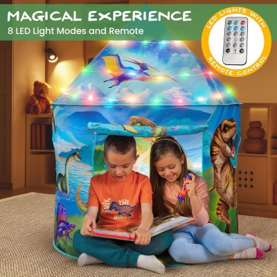 Dinosaur Discovery Play Tent with Roar Button - Extraordinary Pop Up Tent for Boys & Girls - Perfect for Indoor & Outdoor Adventures