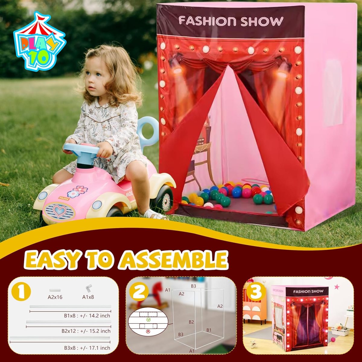 Unicorn Play Tent Kids Tent Girls & Boys, Princess Castle Tent Pretend Playhouse for Children Indoor and Outdoor Fun, Foldable Playhouse Toy Gift