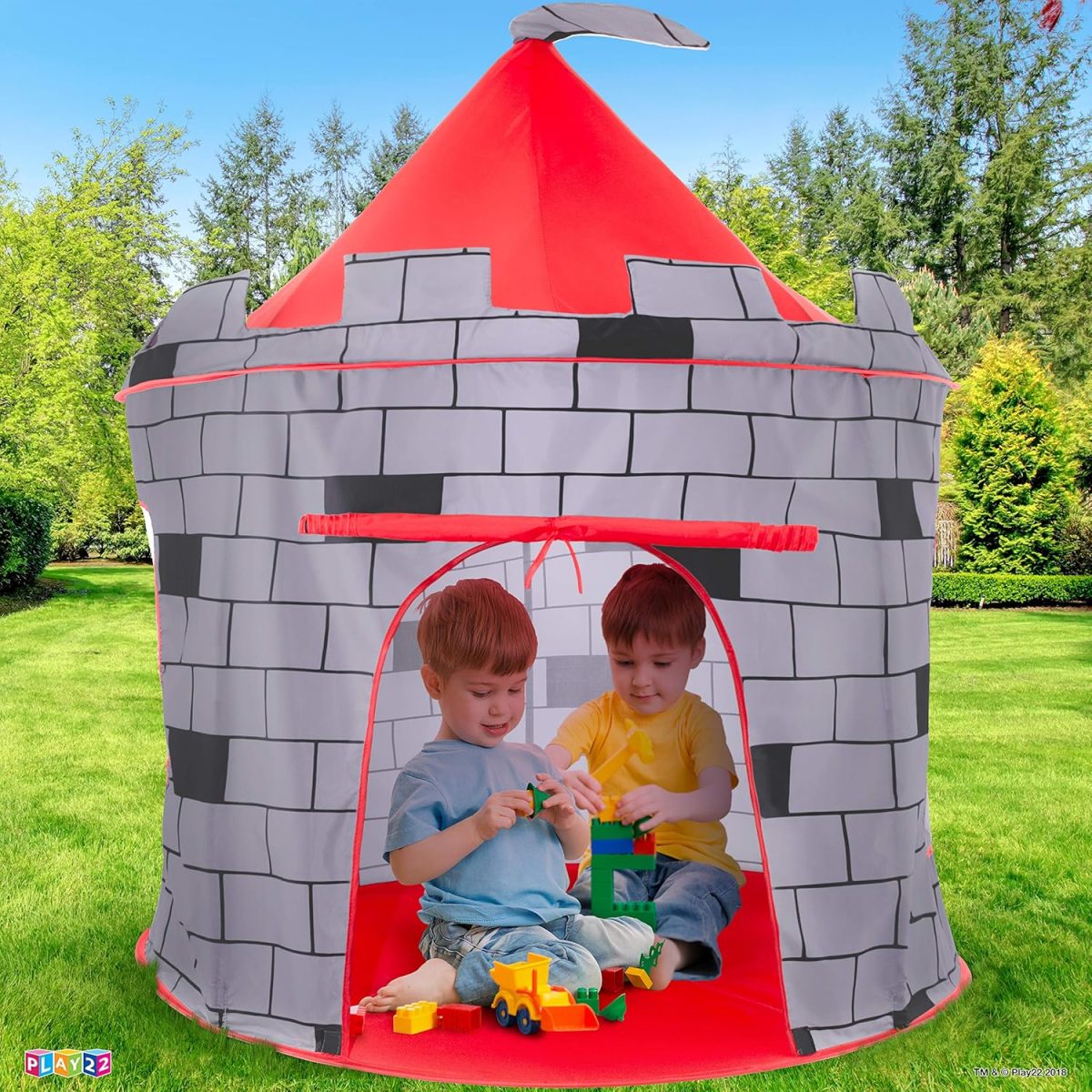 Kids Play Tent Knight Castle - Portable Kids Tent - Kids Pop Up Tent Foldable Into Carrying Bag - Childrens Play for Indoor & Outdoor Use - Kids Playhouse Best Gift for Boys & Girls