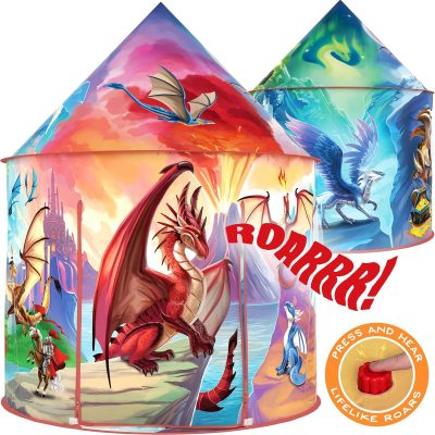 Dinosaur Discovery Play Tent with Roar Button - Extraordinary Pop Up Tent for Boys & Girls - Perfect for Indoor & Outdoor Adventures